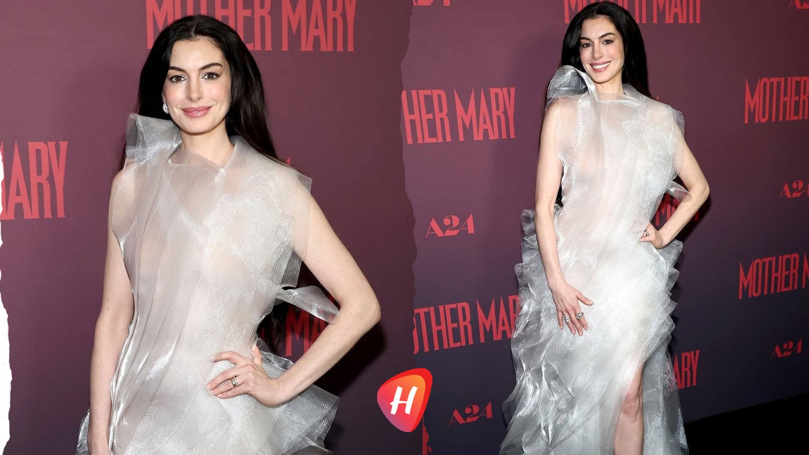 آن هاثاواي بالأبيض الثلجي.. تتحول وتعلن قطيعتها مع أناقة The Devil Wears Prada