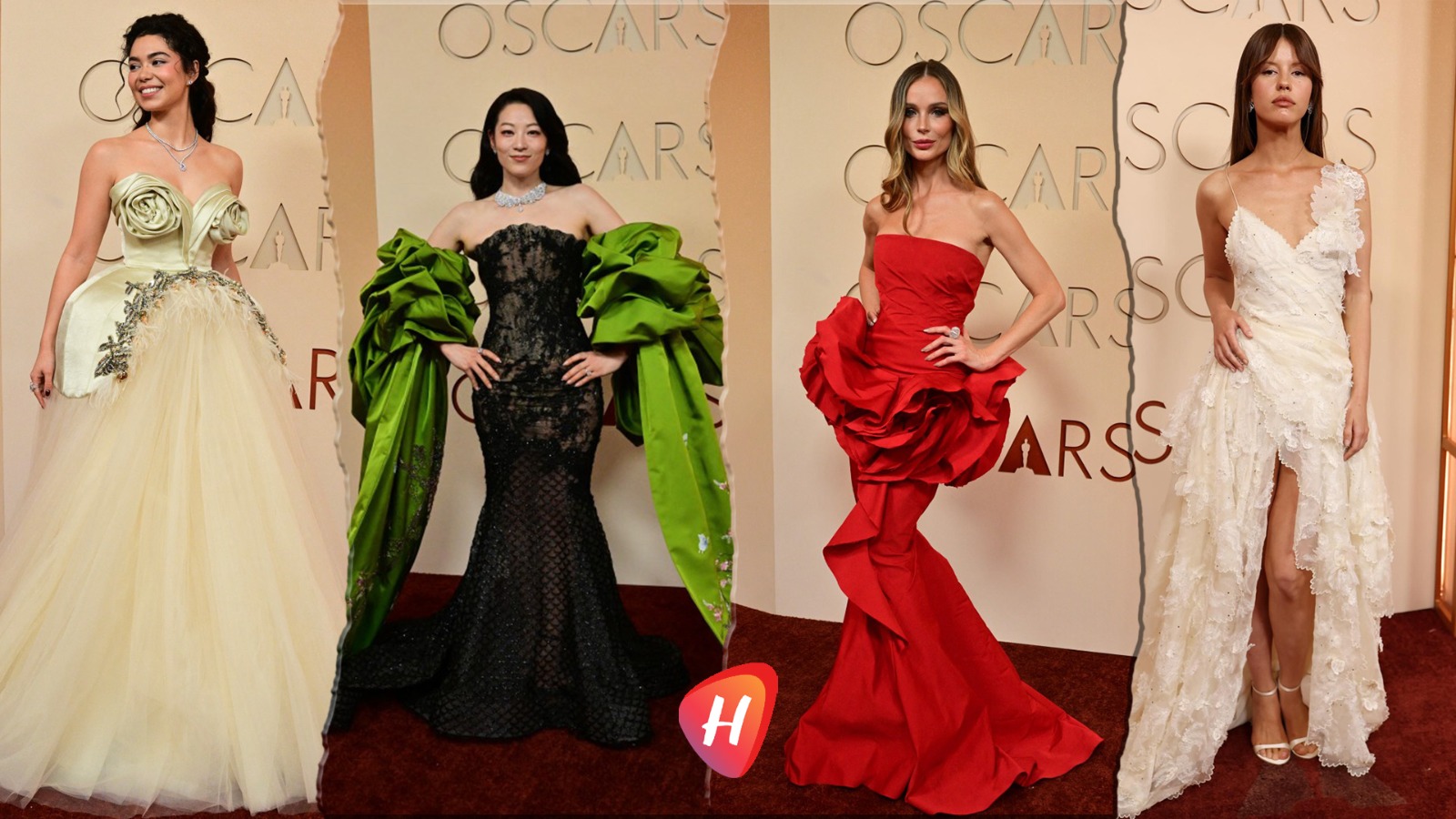 إطلالات الأوسكار بفخامة درامية.. ريش وورود وكشكش