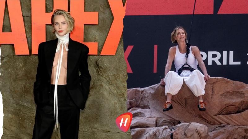 شارليز ثيرون تتسلّق “تايمز سكوير” للترويج لـ APEX…عرض حيّ يسرق الأنظار (فيديو)