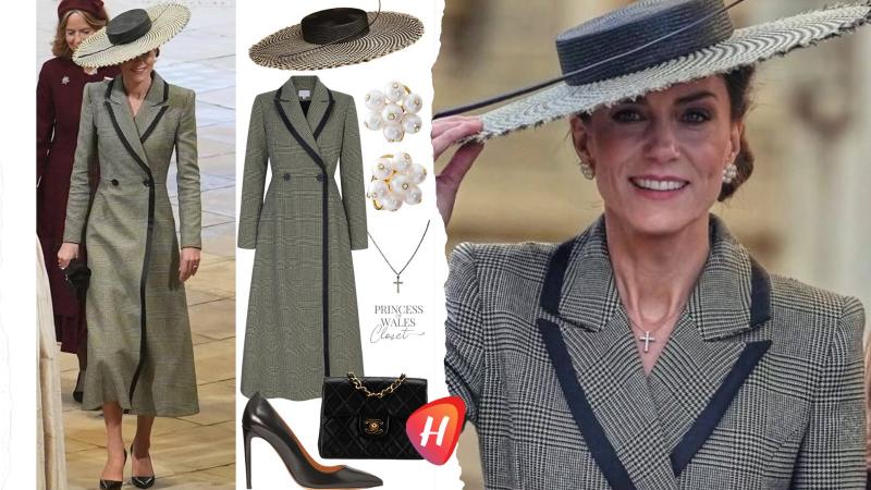 معطف كاروهات وقبعة ساحرة: كيت ميدلتون ترسم الإطلالة الملكية الكاملة