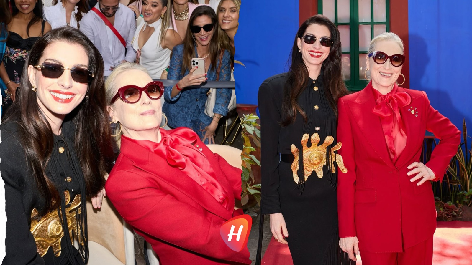 ميريل ستريب بالأحمر الصادم وآن هاثاواي بـSchiaparelli… انطلاق حملة The Devil Wears Prada 2