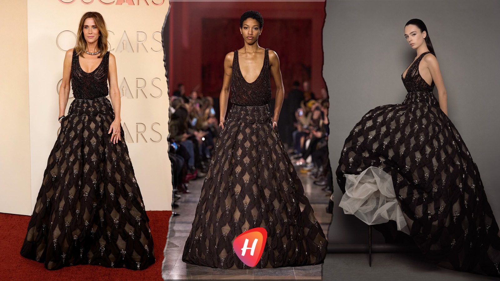 هندسة الفخامة: رحلة فستان إيلي صعب من منصة العرض إلى أضواء الأوسكار وأغلفة الموضة