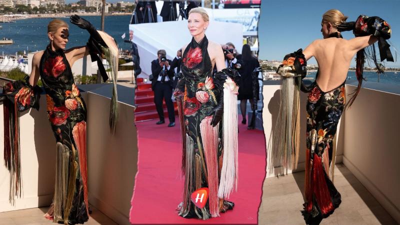 كيت بلانشيت تزرع الورد على سجادة كان.. لقاء الصدمة بين تصميم Givenchy وقوة الشخصية