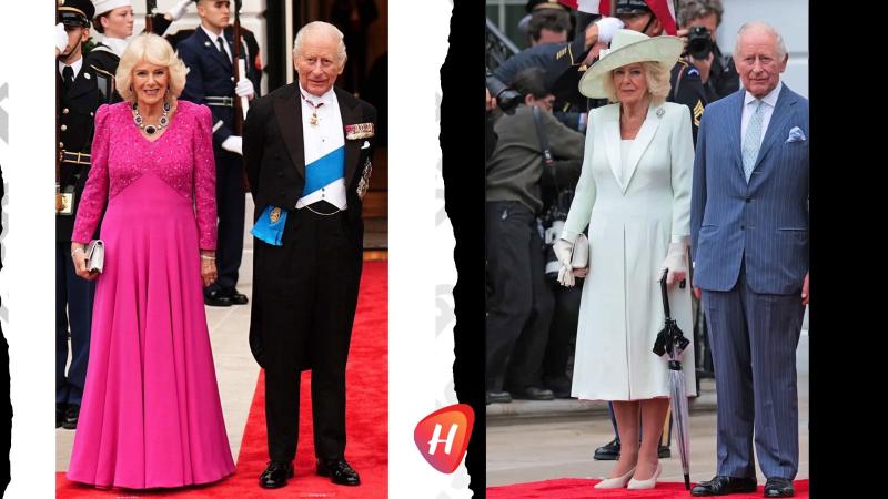 الملكة كاميلا تتزيّن بمجوهرات الملكة الراحلة إليزابيث في واشنطن.. صور