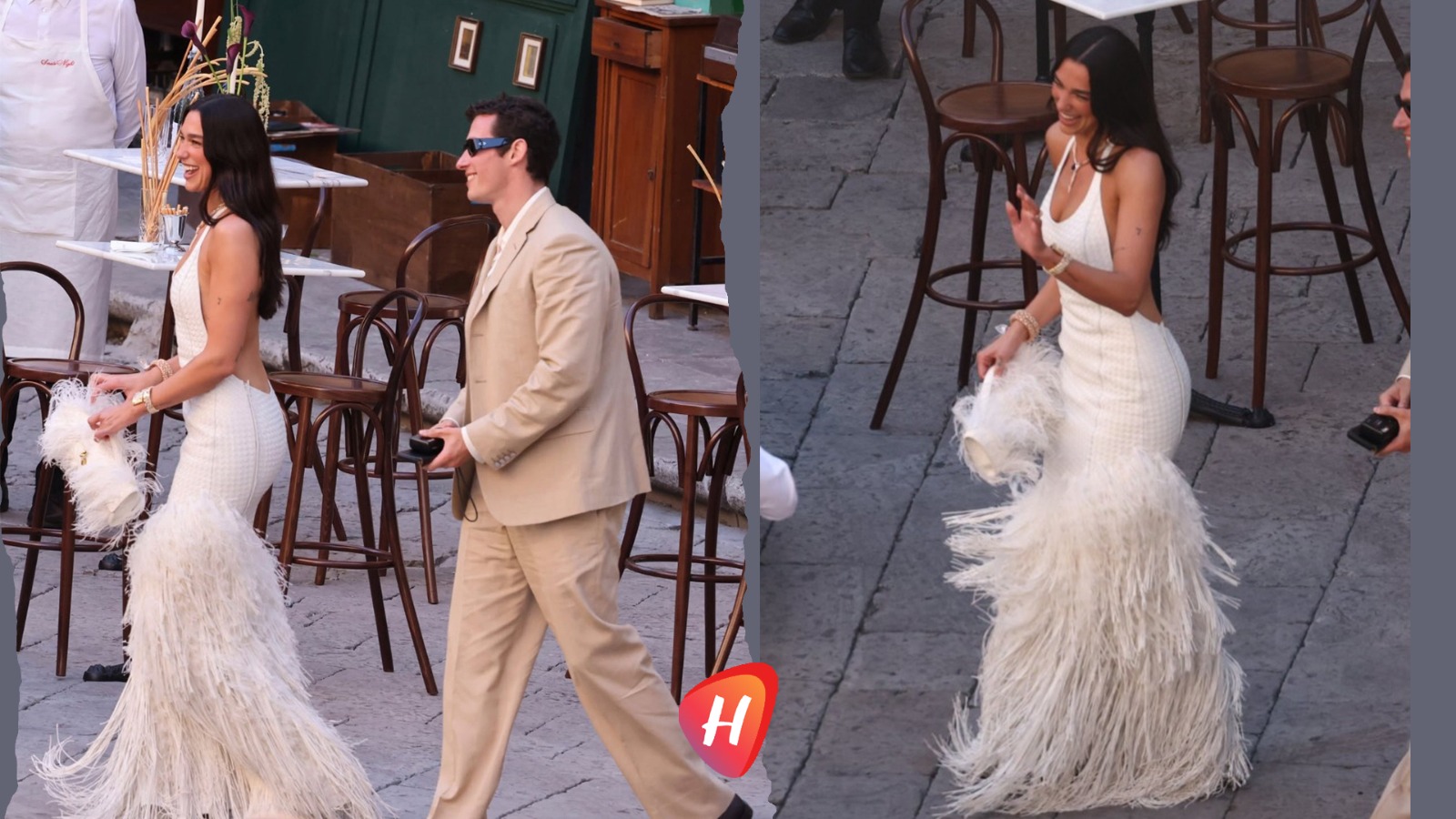 من لندن إلى صقلية.. دوا ليبا وكالوم تيرنر يفتتحان زفافهما بأناقة Bottega Veneta