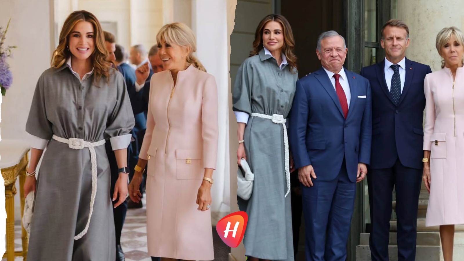 الملكة رانيا في باريس.. الرمادي يحكي أناقة الحضور الملكي الهادئ