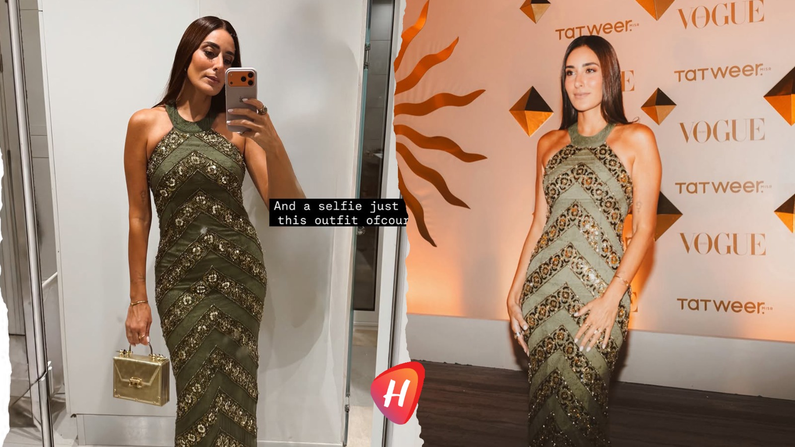أمينة الخليل :أناقة زيتونية من تصميم جورج حبيقة