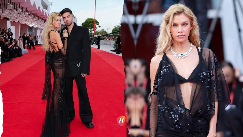 سحر الأسود والشفافية.. ستيلا ماكسويل وأنيما يسرقان الأضواء بتوقيع إيلي صعب في البندقية