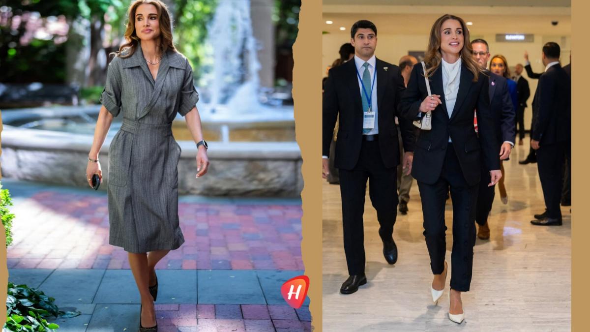 الملكة رانيا في نيويورك.. أناقة دبلوماسية بين الرمادي والأسود