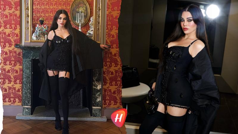 هيفاء وهبي ترفع جرأة الأسود.. جوارب وحمالات وجرأة Dolce & Gabbana