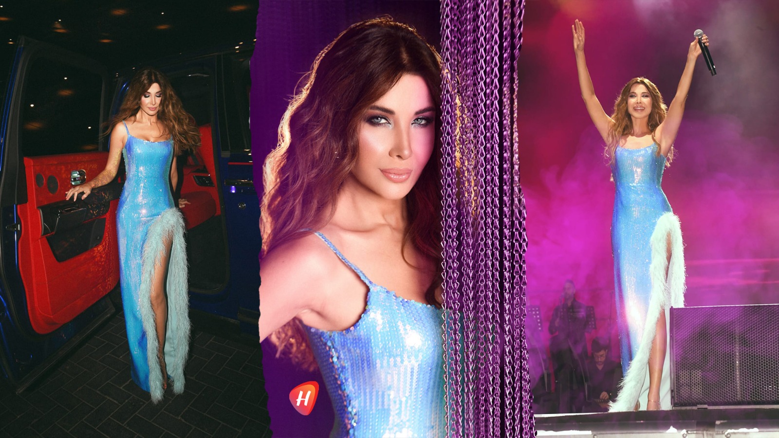 نانسي عجرم في «أرينا دبي»: إطلالة بلون العيون وحضور أقوى من التعب