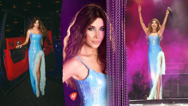 نانسي عجرم في «أرينا دبي»: إطلالة بلون العيون وحضور أقوى من التعب