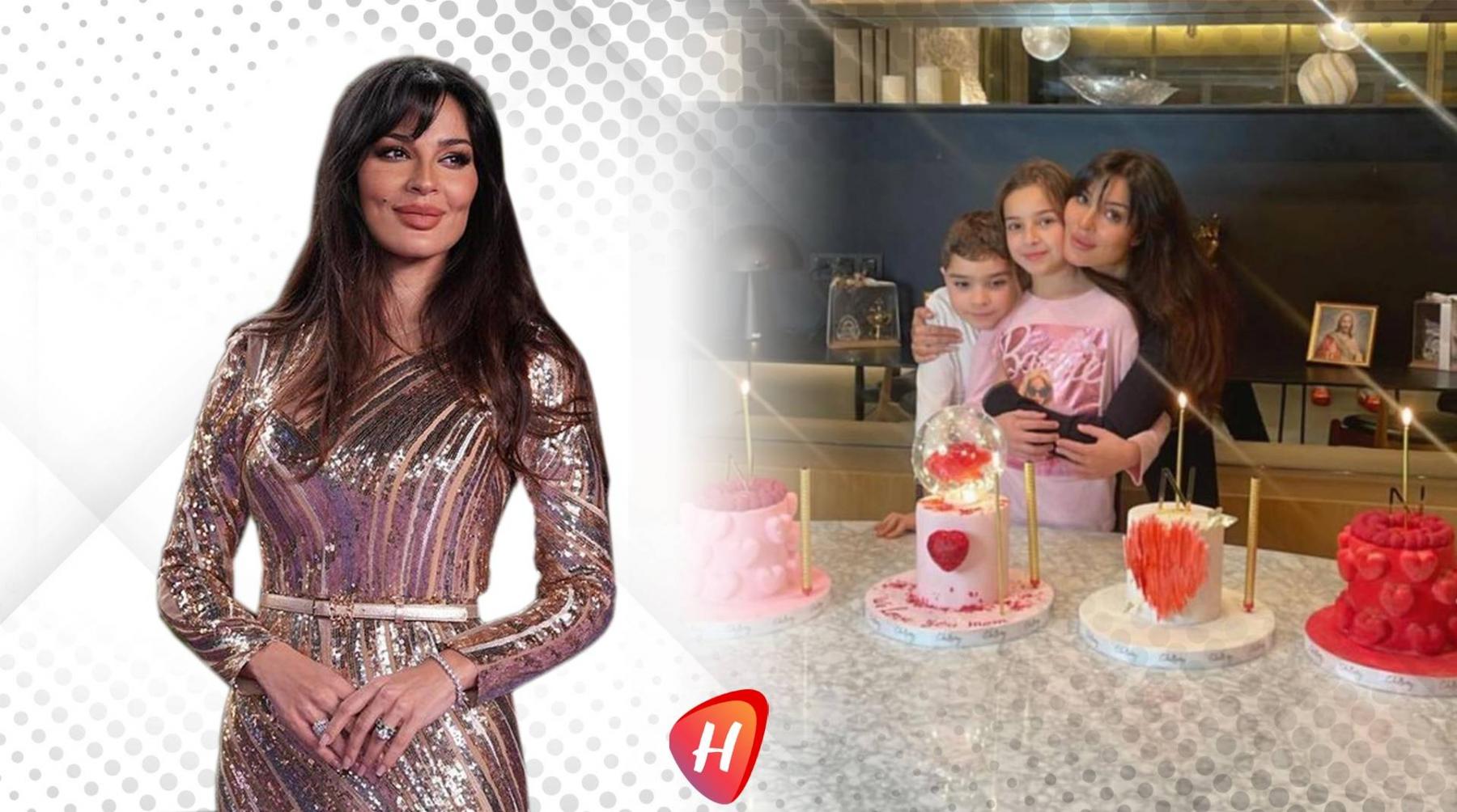 نادين نسيب نجيم تحتفل بعيدها مع طفليها... وهكذا فاجأها خطيبها (فيديو)
